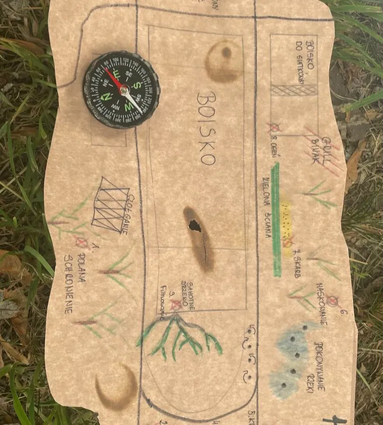 mapa z zaznaczonymi zadaniami